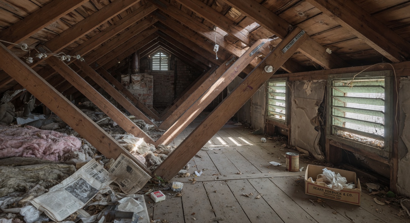 Attic of historic Detroit single family home