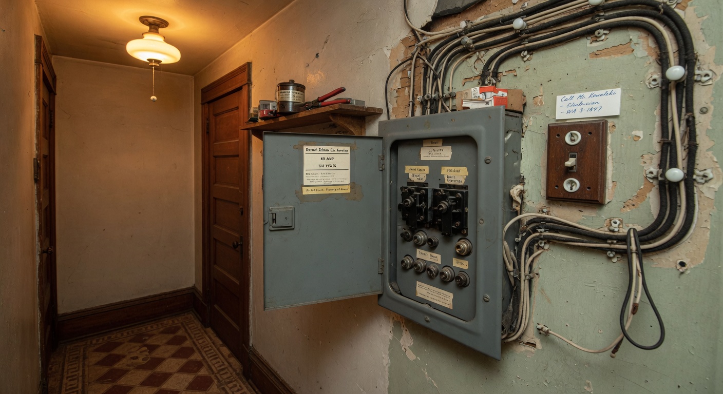 Electrical system in historic Detroit single family home