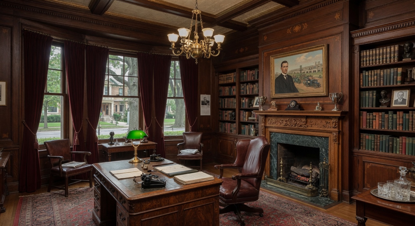 Interior woodwork in Boston-Edison Detroit historic home