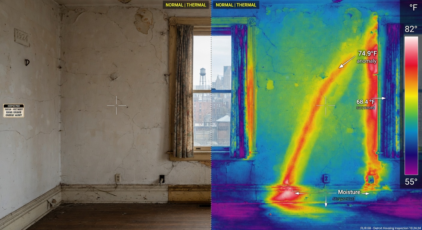Thermal imaging scan on Detroit home